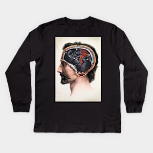 i went to college once, but all they found were rats in my head Kids Long Sleeve T-Shirt